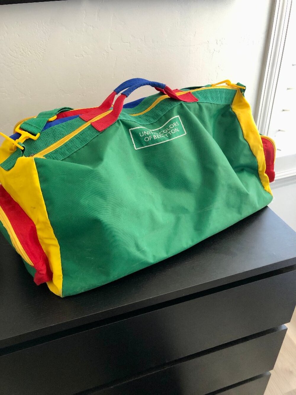 90s Vintage United Colors of Benetton Duffel Bag, Carry on Travel Bag - Picture 3 of 16